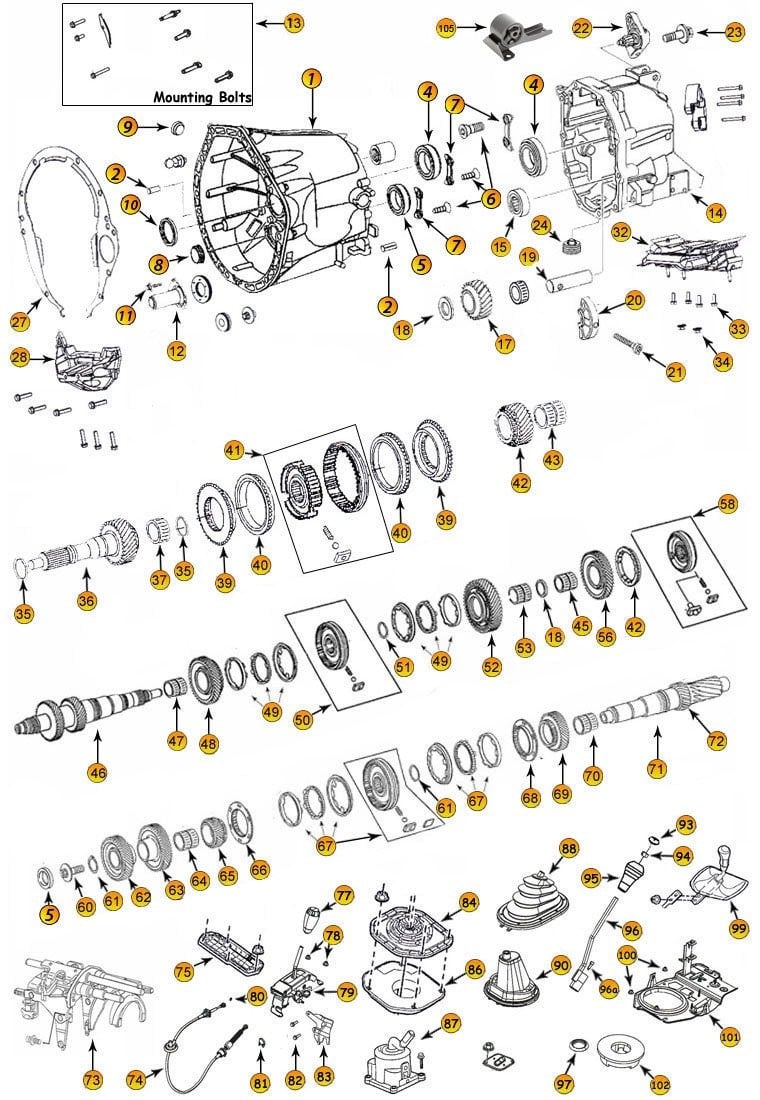Daimler NSG370 6-Speed Transmission Parts - Jeep 4x4