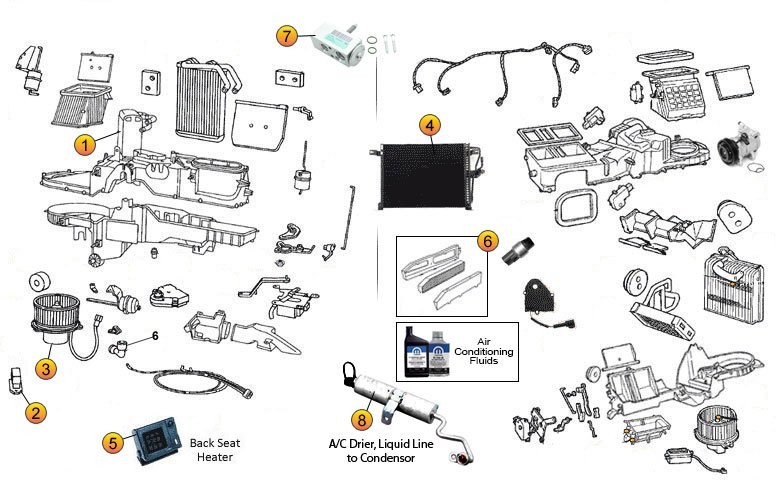 Air Conditioning & Heating Parts for Grand Cherokee WK