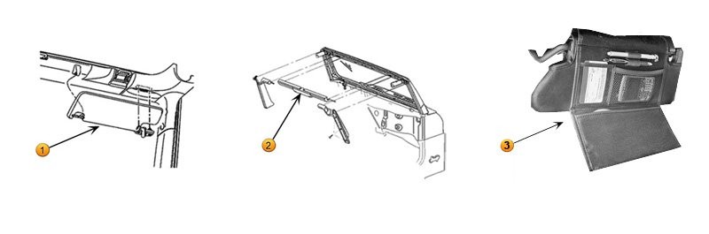 Jeep Wrangler JK Sun Visor Parts Diagram - 07-16 OEM Replacement Left  Passenger Sun Shade - Morris 4x4