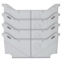DECKED Locking Tab Drawer Dividers; One Set Of 4; Light Gray;