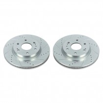 Power Stop Front Pair of Drilled and Slotted Brake Rotors for 19-20 Chevrolet Silverado and GMC Sierra 1500