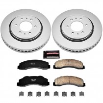 Power Stop Front Geomet Coated Brake Rotor and Pad Kit for 10-19 Ford F150