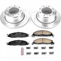 Power Stop Rear Ceramic Brake Pad and Drilled & Slotted Rotor Kit for 13-18 Dodge Ram 3500