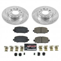 Power Stop Rear Ceramic Brake Pad and Drilled & Slotted Rotor Kit for 2017+ Jeep Compass