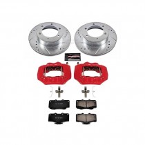 Power Stop Front Z23 Evolution Brake Pad and Rotor Kit with Red Powder Coated Calipers for 95-04 Toyota Tacoma 4WD & 2WD 6-Lug