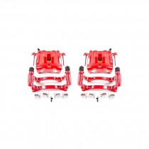 Power Stop Front Pair of Red Powder Coated Calipers for 99-04 Jeep Grand Cherokee WJ