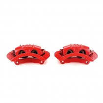 Power Stop Rear Pair of Red Powder Coated Calipers for 06-08 Dodge Ram 1500, 03-08 Ram 2500/3500