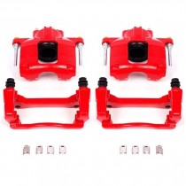 Power Stop Front Pair of Red Powder Coated Calipers for 07-18 Jeep Wrangler JK and JK Unlimited, 08-12 Liberty