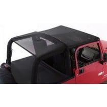 Rampage Combo Brief Extended Topper with Zip Out Rear Section for 97-06 Jeep Wrangler TJ - Black Mesh