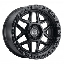 Black Rhino Kelso 17"x9" Wheel, Bolt Pattern 6x5.5", BS 4.52", Offset -12, Bore 112.1 - Matte Black with Black Bolts