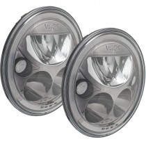 Vision X 7" Round VX LED Headlight Kit with Low-High-Halo & Anti-Flicker Adapter, Black Chrome, Pair - Jeep Wrangler JK