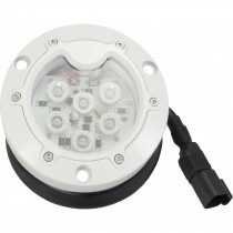 Vision X Subaqua Under Water LED Light - 6 Red 3-Watts LED's, 25 Degree Beam Pattern - Glossy White Marine Grade Finish