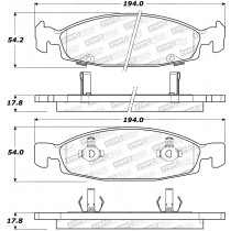 StopTech Street Select Brake Pads with Hardware, Front - 1999-2002 Jeep Grand Cherokee WJ