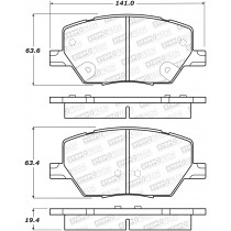 StopTech Street Brake Pads with Shims/Hardware, Front - 2015-2019 Jeep Renegade BU