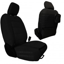Bartact Tactical Series Front Seat Covers for Wrangler JL Unlimited, Black/Black - Pair