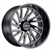 Tuff Wheels T2A True Directional 20"x12", Bolt Pattern 5x5", BS 4.73", Offset -45, Bore 71.6 - Gloss Black with Milled Spoke - Left