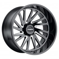 Tuff Wheels T2A True Directional 20"x12", Bolt Pattern 5x5", BS 4.73", Offset -45, Bore 71.6 - Gloss Black with Milled Spoke - Right