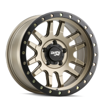 Dirty Life Canyon Pro 9309 Series Wheel, 17"X9", 5X5 Bolt Pattern, 4.53" Back Spacing - Satin Gold w/ Black Lip