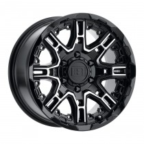 Level 8 Slingshot Wheel 20"x9", Bolt Pattern 6x5.5", BS 5.39", Offset 10, Bore 112.1 - Gloss Black with Machined Face