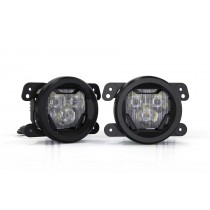 Morimoto 4Banger Fog Light Kit with HXB White SAE Wide Beam Pod Lights for 2007-2018 Jeep Wrangler JK/JKU