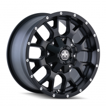 Mayhem Warrior 8015 Wheel, 17"x9", Bolt Pattern 6x135mm & 6x5.5", Backspacing 4.53", Offset -12 - Matte Black