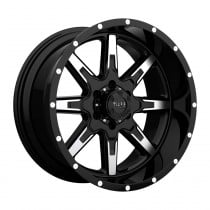 Tuff Wheels T15 Series, 20"x10", Bolt Pattern 6x5.5", BS 4.764", Offset -19 - Gloss Black with Machined Face