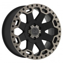 Black Rhino Warlord Wheel, 17"x9", Bolt Pattern 6x5.5", BS 5.5", Offset 12 - Matte Black with Machine Dark Tint Lip