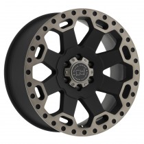 Black Rhino Warlord Wheel, 18"x8", Bolt Pattern 5x4.5", BS 5.9", Offset 35 - Matte Black with Machine Dark Tint Lip