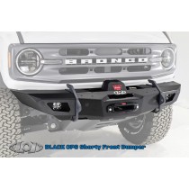 LoD Offroad Black Ops Shorty Winch Front Bumper for Ford Bronco (Bare Steel)
