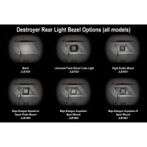LoD Offroad Destroyer Rear Light Bezel for Baja Designs Squadron Sport Flush Mount Lights - Bare Steel