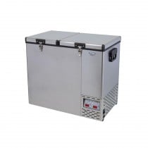 National Luna 110L Legacy Double Door Refrigerator/Freezer, Stainless Steel