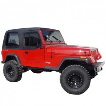 Rally Tops 1-Piece Hardtop with Half Door Inserts - Black