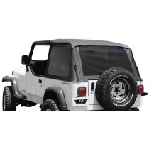 Rampage Trail Top with Tinted Windows (Frameless Soft Top Kit With Door Skins & Surrounds) - Black Diamond