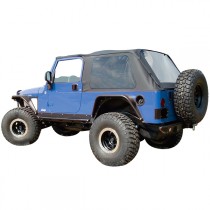 Rampage Trail Top Frameless Soft Top Kit with Tinted Windows - Black Diamond Sailcloth