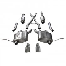 Corsa 2.5" Sport Cat-Back Dual Exhaust System with Single Rear Exit 4.5" Polished Pro-Series Tips