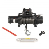 Rugged Ridge Trekker Winch with Synthetic Rope and Hawse Fairlead - 12,500 lbs