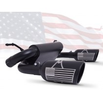 Gibson Patriot Series Cat-Back Exhaust System, Dual Split Rear - Black Ceramic