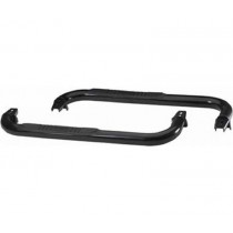 Rampage 3" Tubular Side Bars with Step Pads for JL 4-Door, Black - Pair