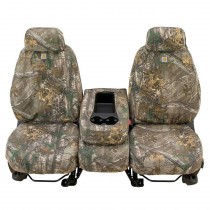 Covercraft Carhartt Custom Realtree Camo Seat Covers with Adjustable Headrest, Front, Xtra Brown - Pair