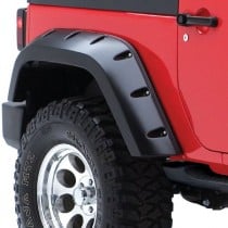 Bushwacker Rear Extended Coverage Pocket Style Fender Flare, Black - Pair