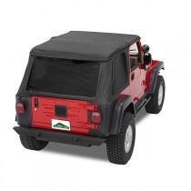 Pavement Ends by Bestop 51148-15 Black Denim Replay Replacement Soft Top Tinted Windows; No Door Skins Included for 1997-2006 Jeep Wrangler 