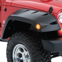 Bushwacker Front Extended Coverage Pocket Style Fender Flares, Black - Pair