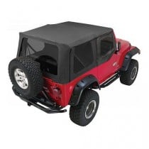 Rampage Replacement Plus - Sailcloth Soft Top with Upper Door Skins & Tinted Windows - Black Diamond