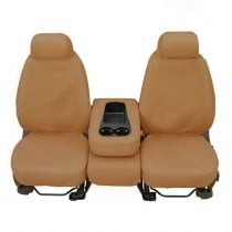 Covercraft SeatSaver Front Bucket Seat Covers with Adjustable Headrests - Polycotton, Tan - Pair