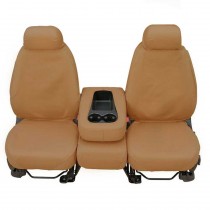 Covercraft SeatSaver Front Bucket Seat Covers with Adjustable Headrests - Polycotton, Tan - Pair