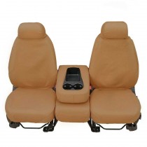 Covercraft SeatSaver Front Bucket Seat Covers with Adjustable Headrests - Polycotton, Tan - Pair