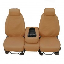 Covercraft SeatSaver Front Bucket Seat Covers with Adjustable Headrests - Polycotton, Tan - Pair