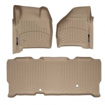 WeatherTech DigitalFit Front and Rear FloorLiners, 3 Piece Set - Tan