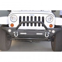 DV8 Off-Road Mid Width Front Bumper with LED Lights, Steel - Textured Black