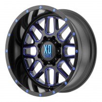 KMC XD820 Grenade Series Wheel 18x9" - 5x5" Bolt Pattern, 4.53 Backspacing - Satin Black Milled w/Blue Tint Clear Coat